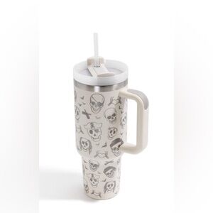 Pirate Skull 40oz Tumbler-Beige